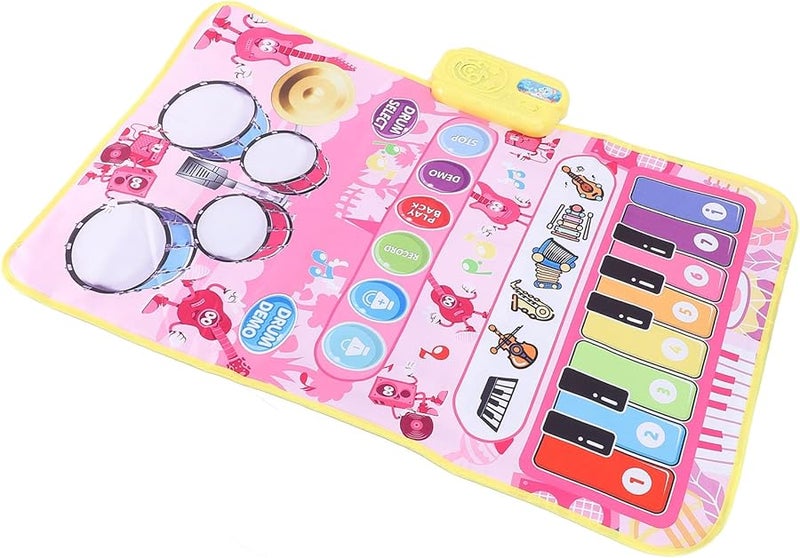 Pink Portable Foldable Music Playmat For Kids Touch Blanket Drum Dance Floor Keyboard - Image 3